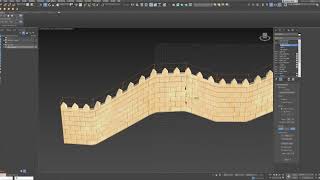 3DS Max - Quick demo of a parametric, textured castle wall (Based on the Book of Fortresses)