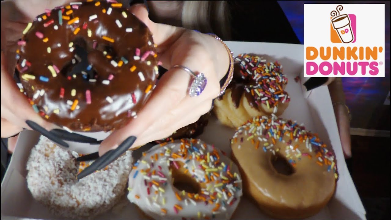 ASMR HUGE Dunkin Donuts Mukbang & Coffee | Whispered Food Review  #food #asmreating #fastfood