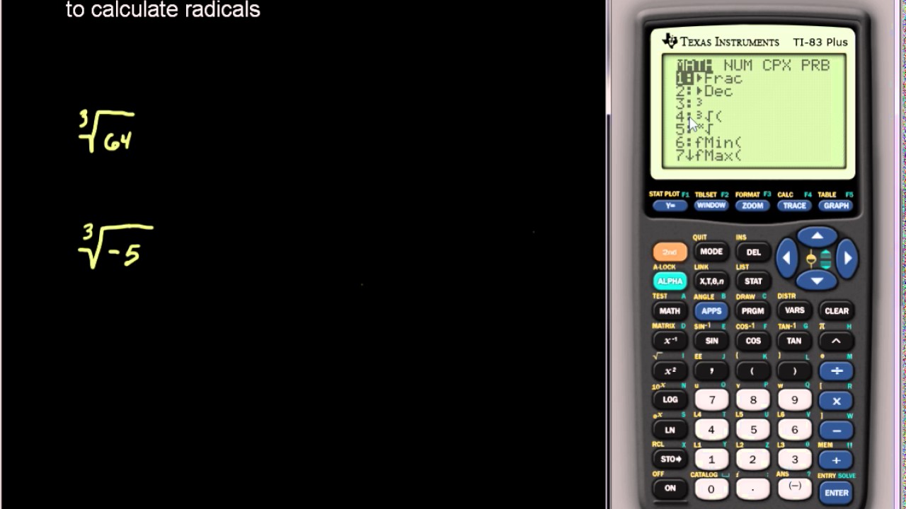 Cube Root on the TI-83plus and TI-84 family of Calculators - YouTube