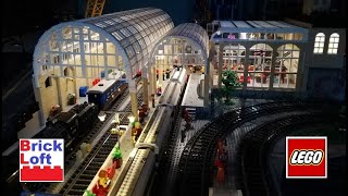 Lego City Railway Train Station Full Tour of my Huge Custom MOC with Lights!