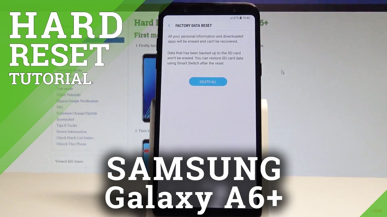 How to Factory Reset SAMSUNG Galaxy A6+ - Restore Defaults / Wipe Data