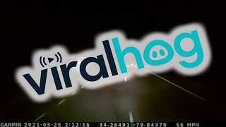 Driver Dodges Pedestrian With Loaded Tanker on Dark Highway || ViralHog