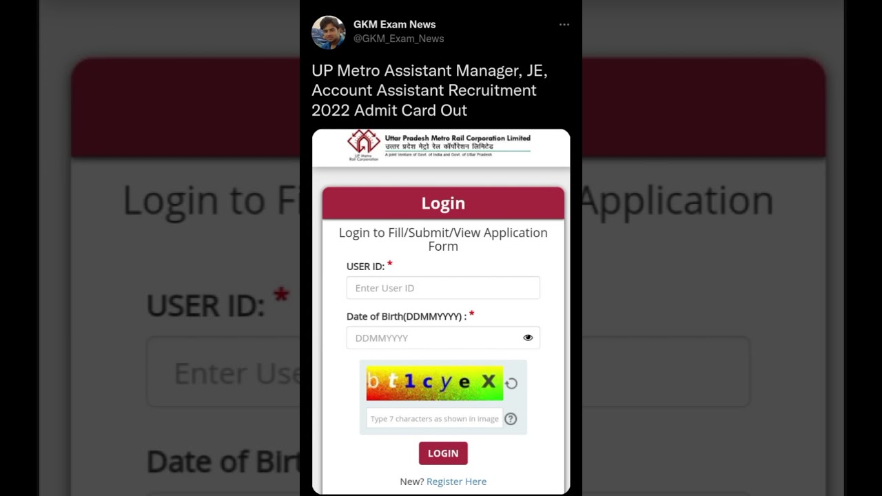 UP Metro Assistant Manager, JE, Account Assistant Recruitment 2022 Admit Card 