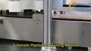 Automatic Machine Seaming Plastic Cans Filled with Dried Radish & Pickled Veggies
