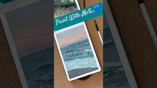 Paint With Me - A dream beachside🌊🩵#gouache#beginnersfriendly #oceanpainting #paintingideas