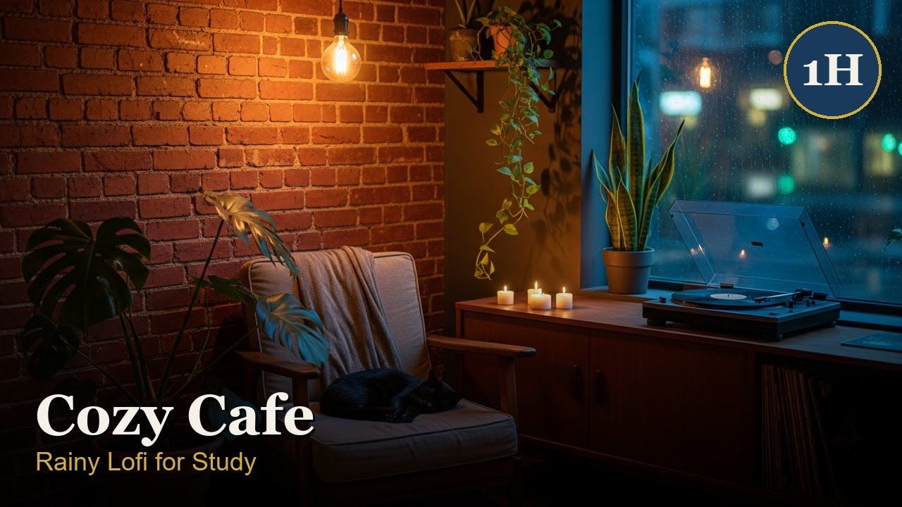 4K 1 Hour Rainy Cafe Lofi BGM | Vinyl & Coffee for Deep Focus and ...