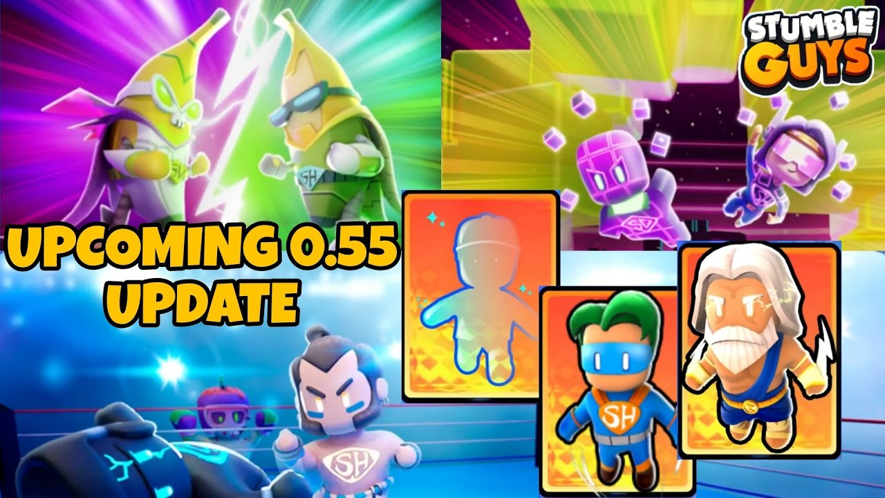 STUMBLE GUYS BEST UPDATE EVER  STUMBLE GUYS BETA 0.55 IS HERE SNEAK PEEK  OF ALL NEW SKINS 0.55 