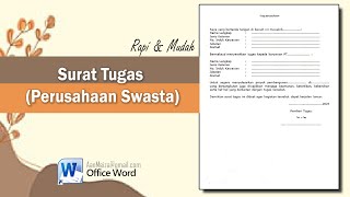 Contoh Surat Tugas di Perusahaan Swasta || SURAT TUGAS