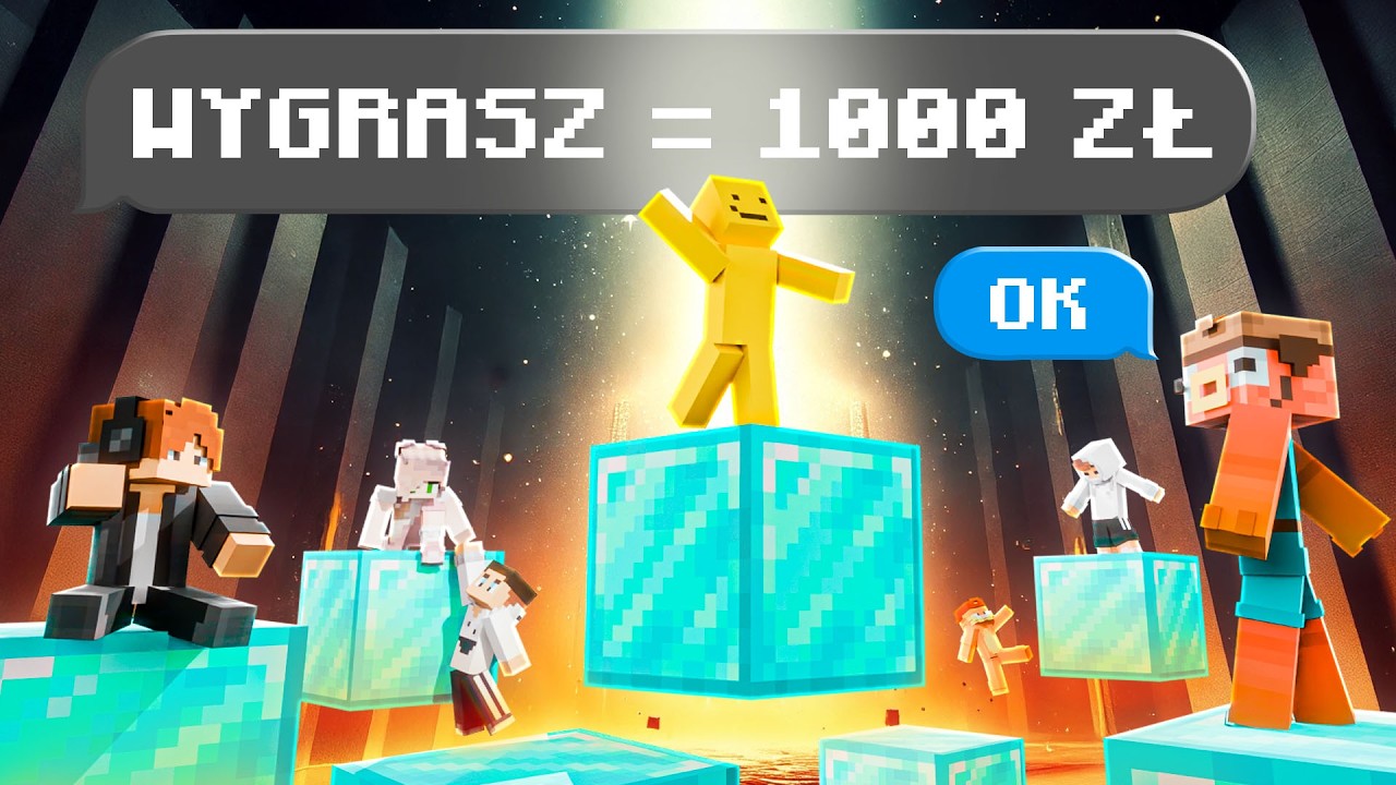 KTO OSTATNI NA BLOKU WYGRYWA 1000 ZŁOTYCH w MINECRAFT