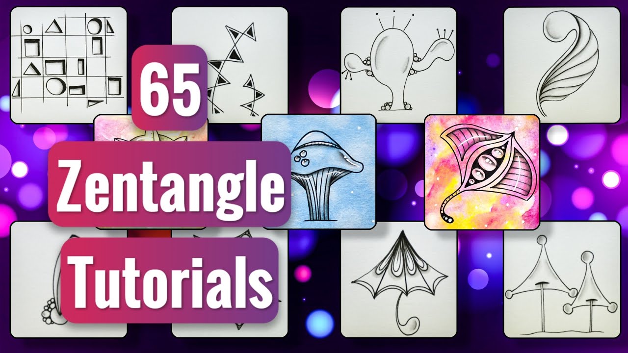 65 Zentangle Tutorials || Part 9 || Zentangle For Beginners - YouTube