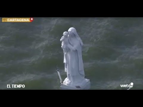 Papa Francisco bendice desde helicóptero a la virgen de la Bahía en Cartagena  | EL TIEMPO