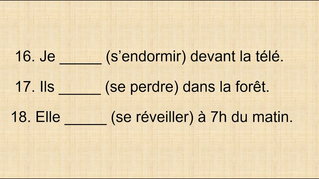 Conjuguez les verbes pronominaux au passé composé