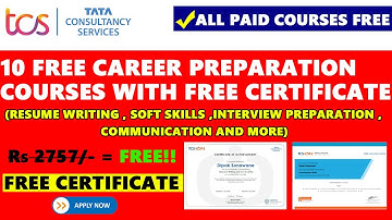 TCSion Free Courses with Certificate | 10 Free Interview Preparation & Resume Certification | TATA