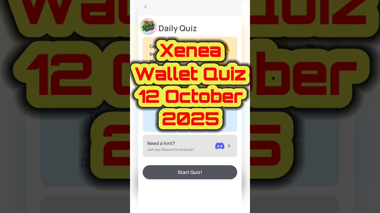 Xenea Wallet Quiz Answer 12 October 2025 
