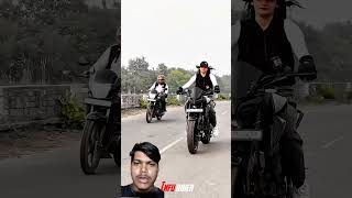 #shorts cute lady ride mt15😱🚀reaction💗👀💯#yamaha #beast #legend #riding #modified #ktm #crazy