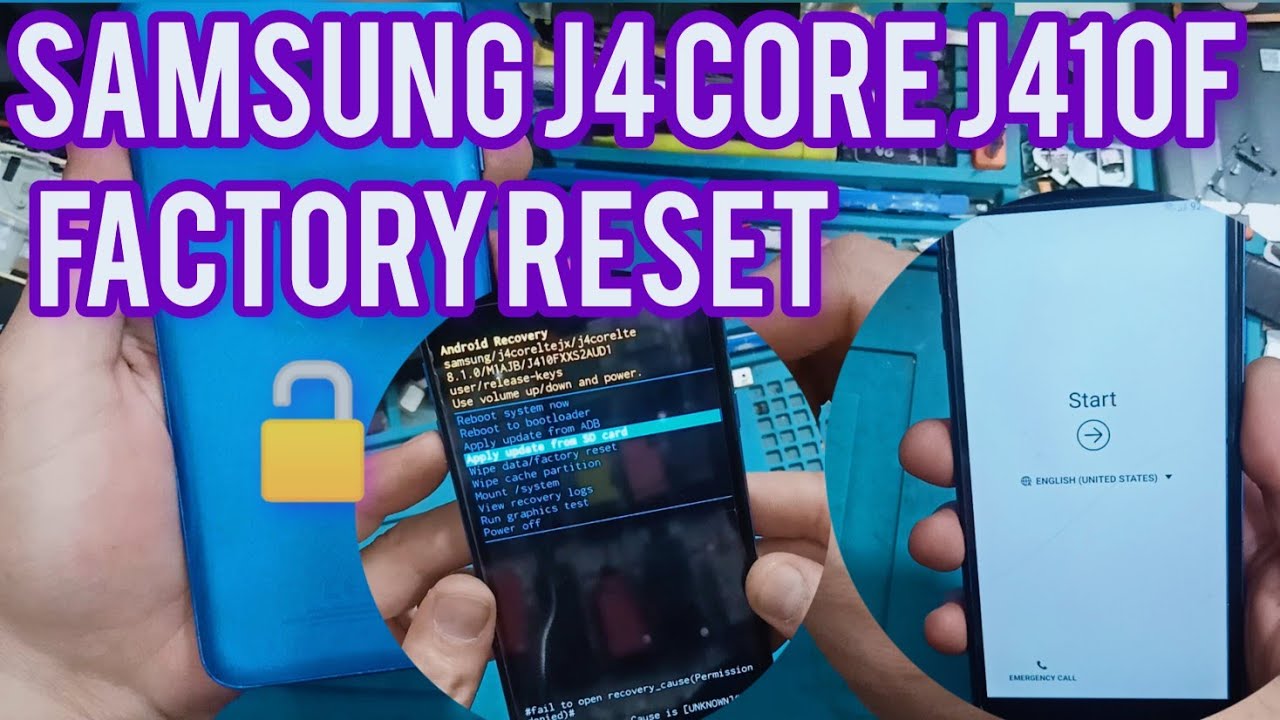 SAMSUNG Galaxy J4 Core Hard reset (SM-J410) Factory reset Android 8 ...