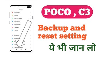 POCO C3 , Backup and reset setting How to use