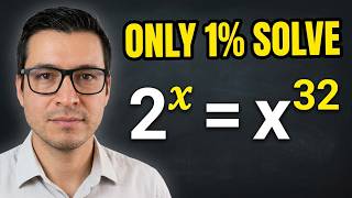 Only 10% of students solve this exponential math olympiad question 2^t = t^32