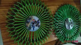 Recycled parol made by plastic fork and CD, plastic bottle