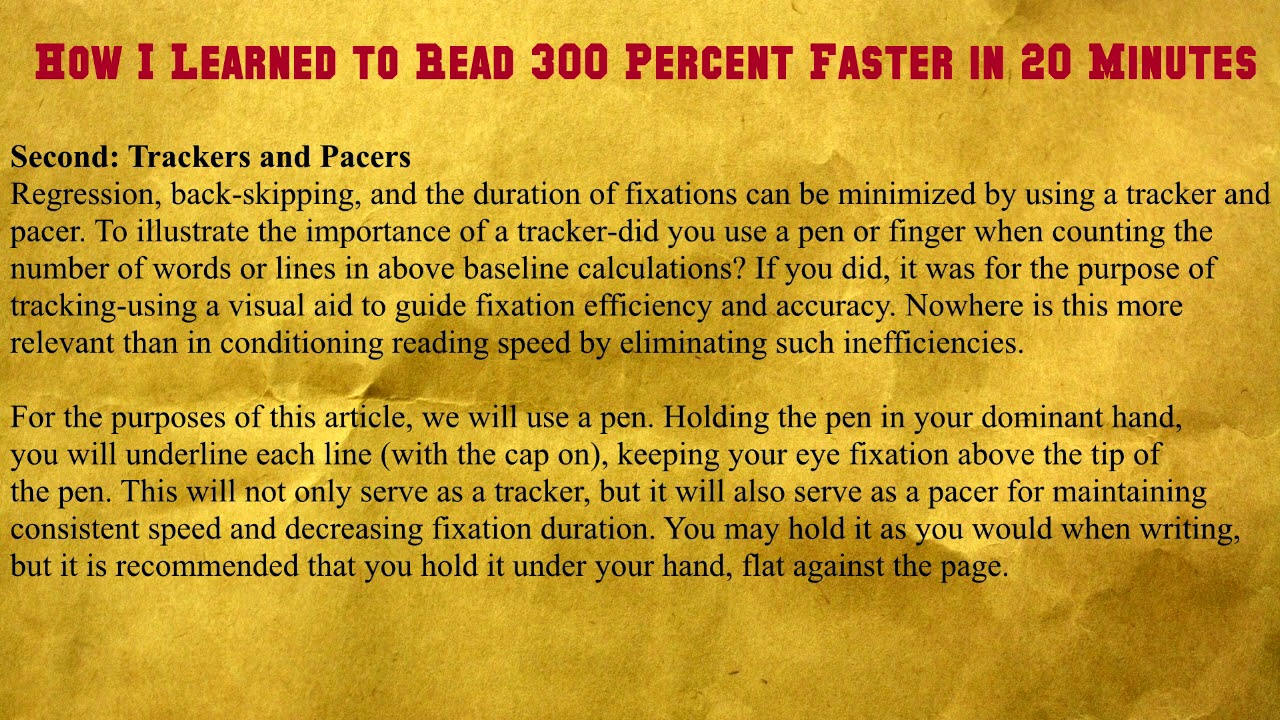 How I Learned to Read 300 Percent Faster in 20 Minutes [Reading Books Audio]