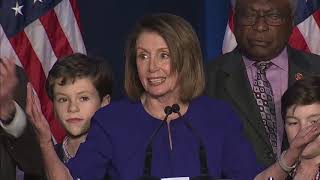 Nancy Pelosi speaks after Democrats win House