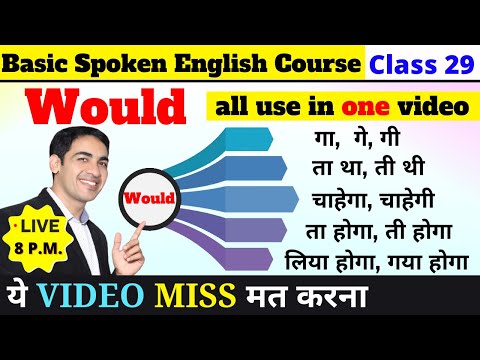 🔴 Live Class | WOULD uses In Spoken English | Basic English Course Class 29 | Modal Verbs |
