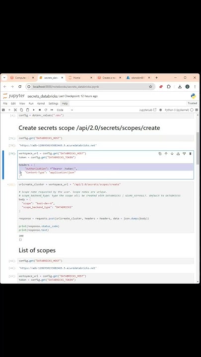 Databricks: Create a secrets scope to save keys using the REST API ...