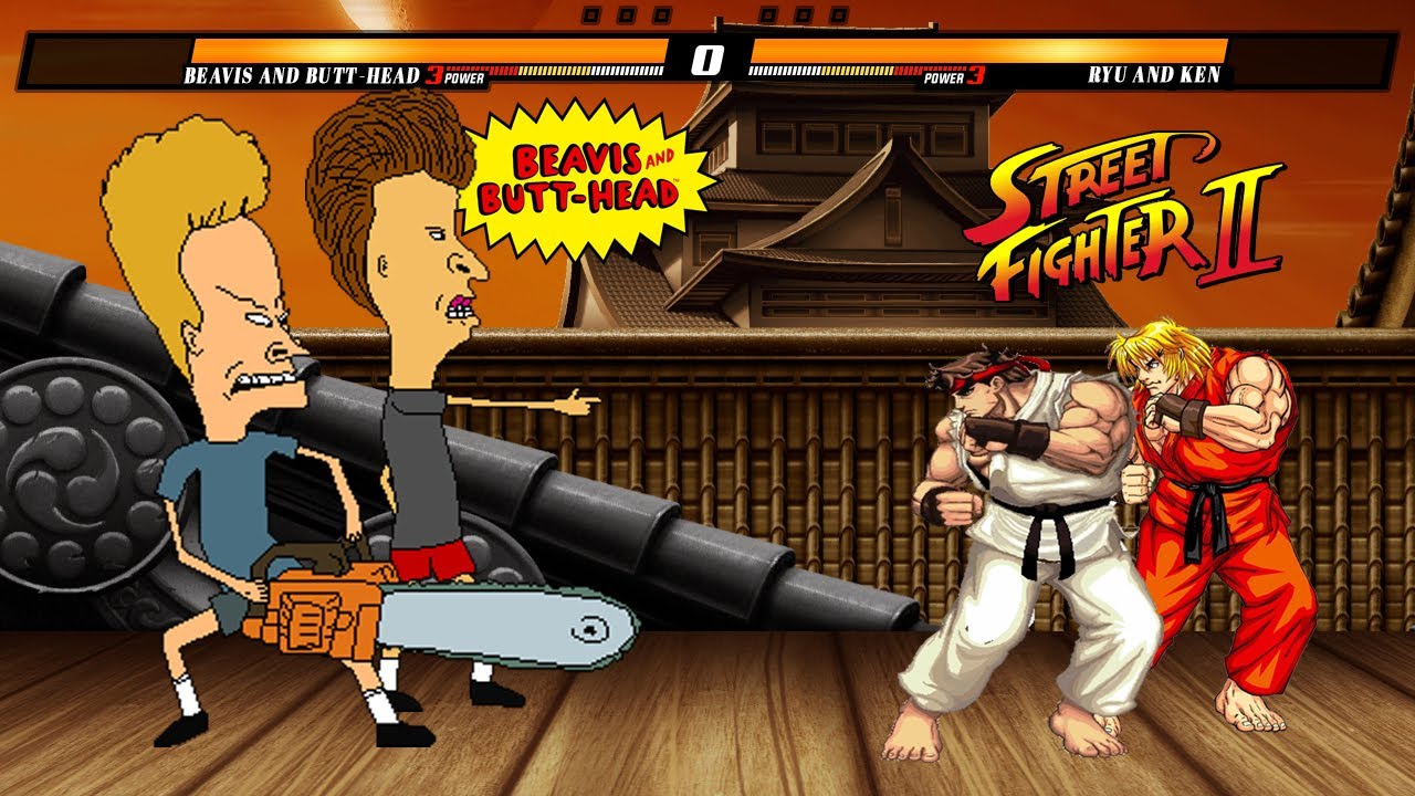 BEAVIS AND BUTT-HEAD VS RYU & KEN - HARDEST LEVEL INSANE FIGHT! BEST OF 3 MATCHES!