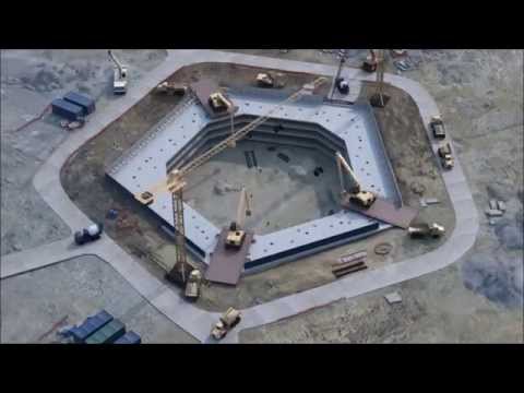 Строительство "Лахта Центра". Котлован под фундамент небоскреба