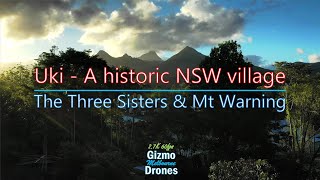 Picturesque Uki Village and Mount Warning by Drone - Northern NSW, Australia