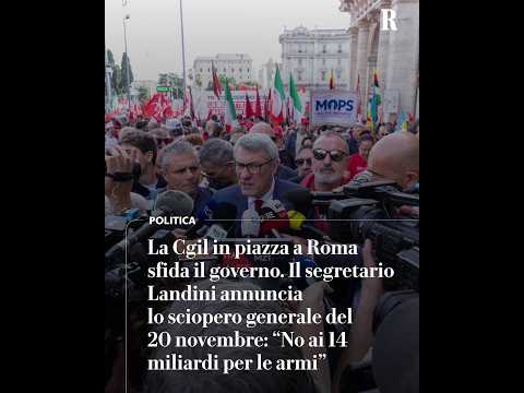 Video Landini annuncia lo sciopero generale del 20 novembre: «No ai 14 miliardi per le armi»