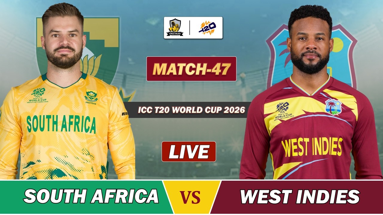 SOUTH AFRICA vs WEST INDIES ICC T20 WC 2026 MATCH 47 LIVE | SA VS WI LIVE COMMENTARY | SA BAT