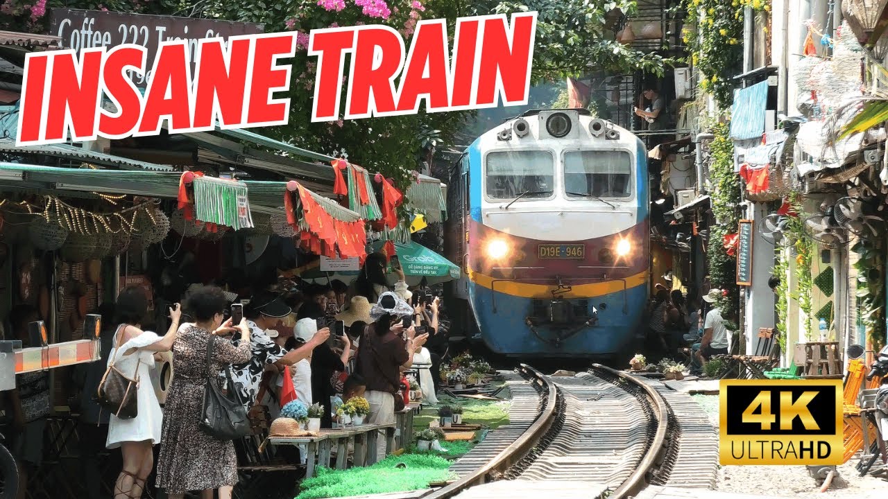 The Most Beautiful Train Rides in Vietnam Ep. 16 :Toughest Train Rides Vietnam , Hanoi Train Street