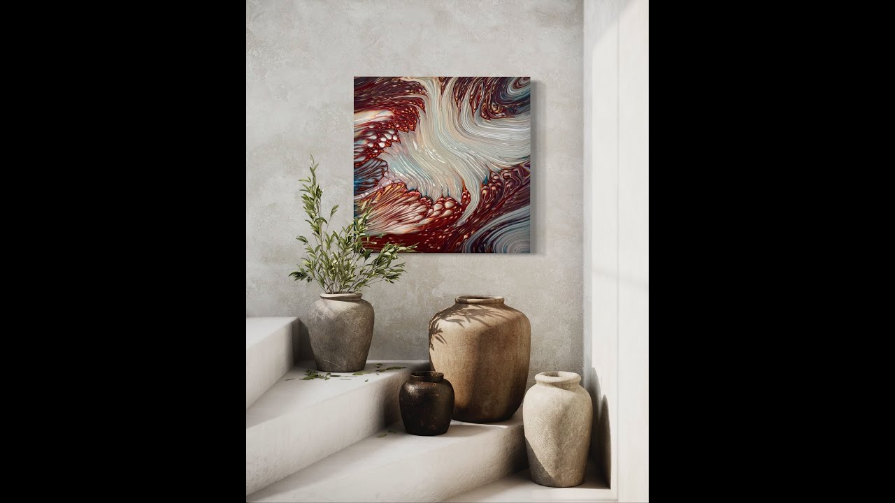 Never Give Up Beautiful Ring Pour Acrylic Pour Painting, Flow Art ...