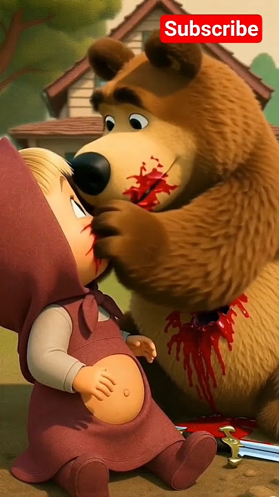 Masha and the Bear are brutally attacking each other #masha #mashaandbear #fighting  #warzone