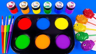 Satisfying Video l How to make Mixing Slime Foot into Bathtub & Rainbow Nail Polish Cutting ASMR