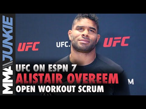 UFC on ESPN 7: Alistair Overeem open workout scrum