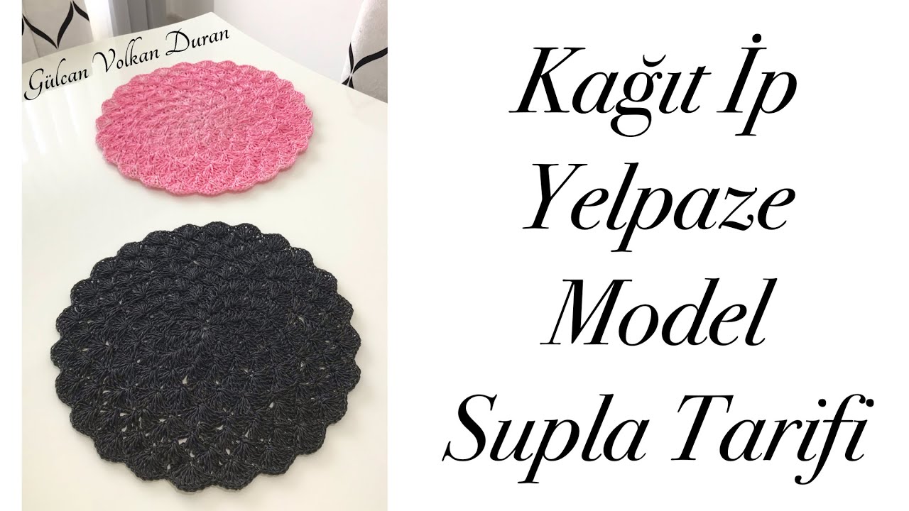Easy Crochet Knitting Placemat- Kağıt İp Örgü Supla ( Amerikan Servis ) Yapımı