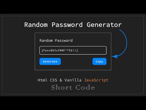 Random Password Generator Html CSS & Vanilla JavaScript Short Code 2023 #codeninjas #shortcode