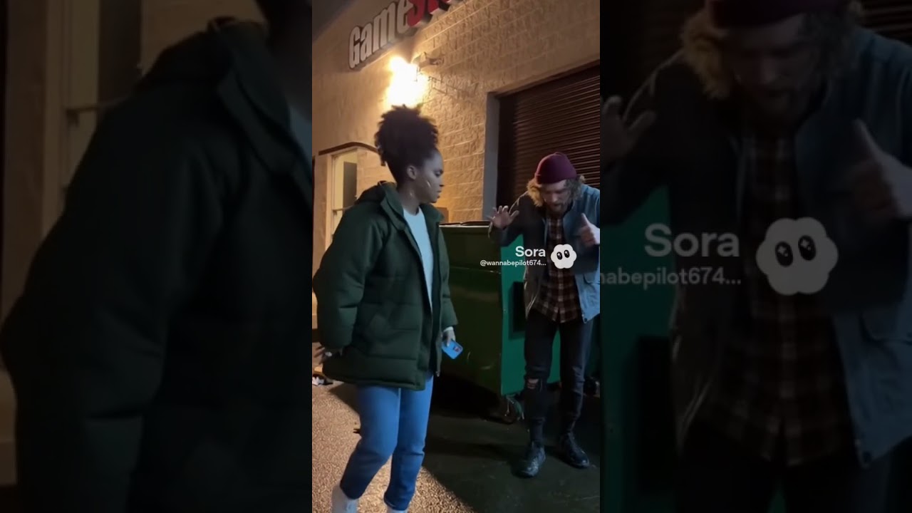 woman gets mad at a man for dumpster diving!