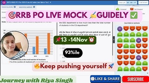 🎯93%ile GUIDELY RRB PO LIVE🛑📚13-14 Nov ✍️|Share score📊|My attempt😀 #youtubevideos #rrb #ibps #rrbpo 