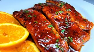 HONEY ORANGE GLAZED SALMON| recipe