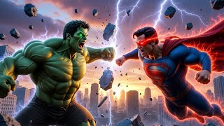 Hulk vs Superman Fight (8K ULTRA HD) – Earth Shattering Battle #hulk #marvel #fighting #viral #8k 