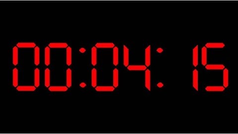 4 Minute & 15 Second Countdown Timer w/ Alarm - Digital Clock - Retro Westclox - 4:15 - Red & Black