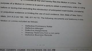 FORECLOSURE Defense Carrington and his Motion in Limine