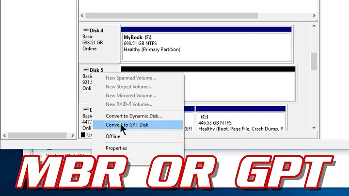 HOW TO CONVERT A DRIVE FROM MBR TO GPT