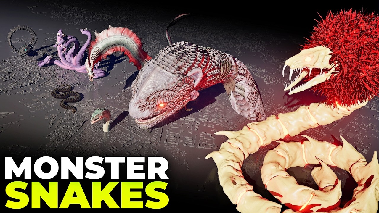 Real Snakes VS Apep vs Jormungandr | Monster Snakes Size Comparison | Snakes Size Comparison 3D