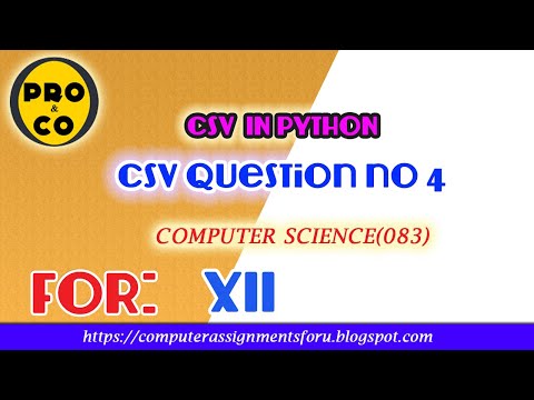 CSV IN PYTHON PROBLEM NO-4