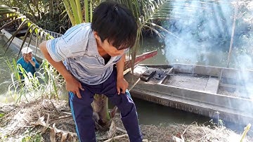 Tát đìa mò cá và nướng cá