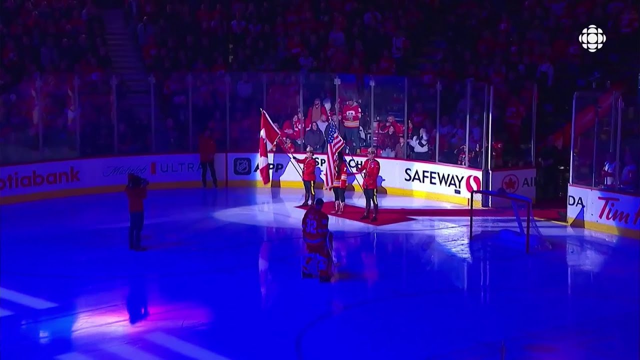 Hockey Night in Canada - Detroit @ Calgary (booing at the US national anthem) - February 1, 2025